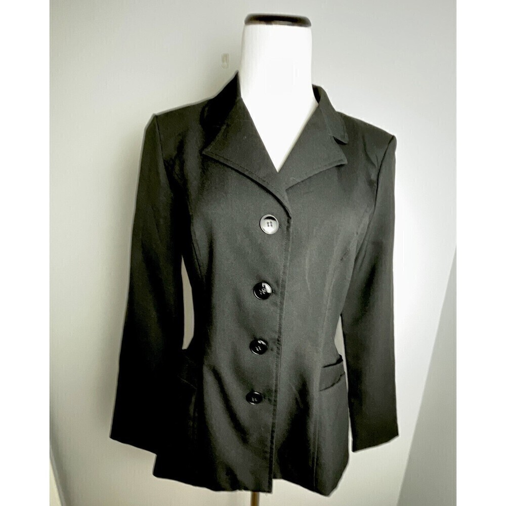 Women's STAR CITY CLOTHING CO Size M Black Blazer Jacket Shoulder Pads VTG 90's
